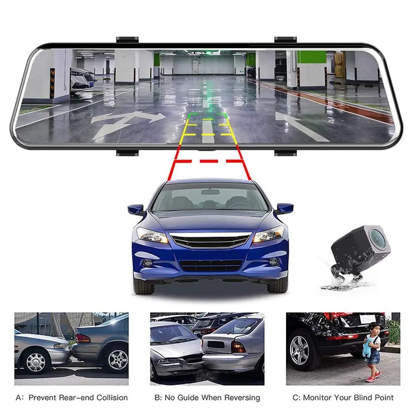 Full Touch Screen Backup Camera Front and Rear View